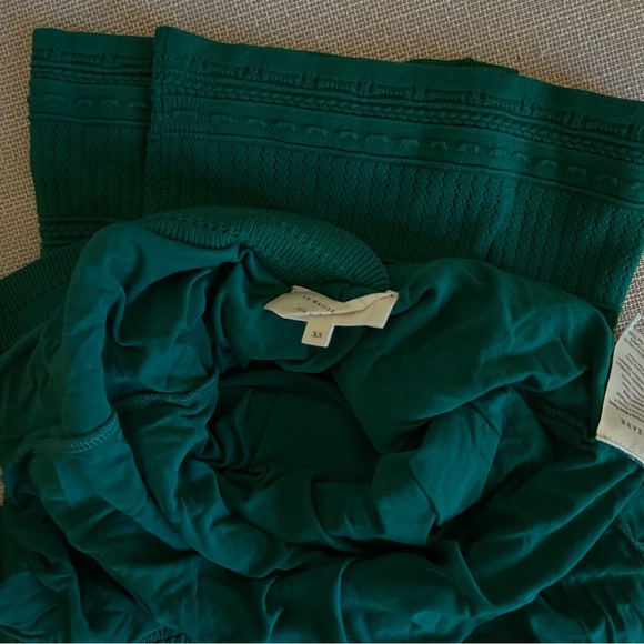 NEW Sezane Aphrodite Midi Dress - Summer Green Knit Ruffle Detail Sleeveless - Picture 7 of 9